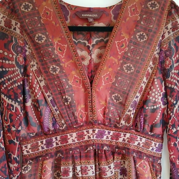 Ranna Gill | Anthropologie | Ceret | Long Maxi Dress | size 2 - Picture 4 of 8